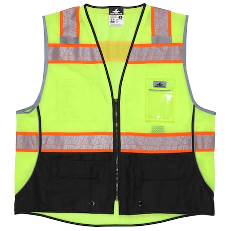 Mcr Safety Polyester, Zipper Closure, Lime, Size S SURVCL2LSS
